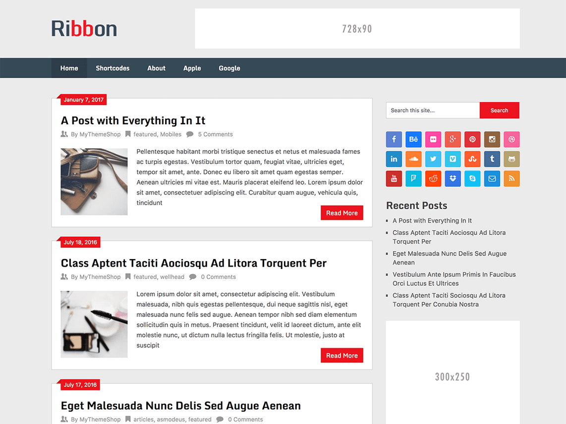 Ribbon Lite- Best Free Themes for WordPress in Hindi
