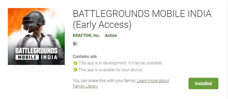 Battlegrounds Mobile India Install