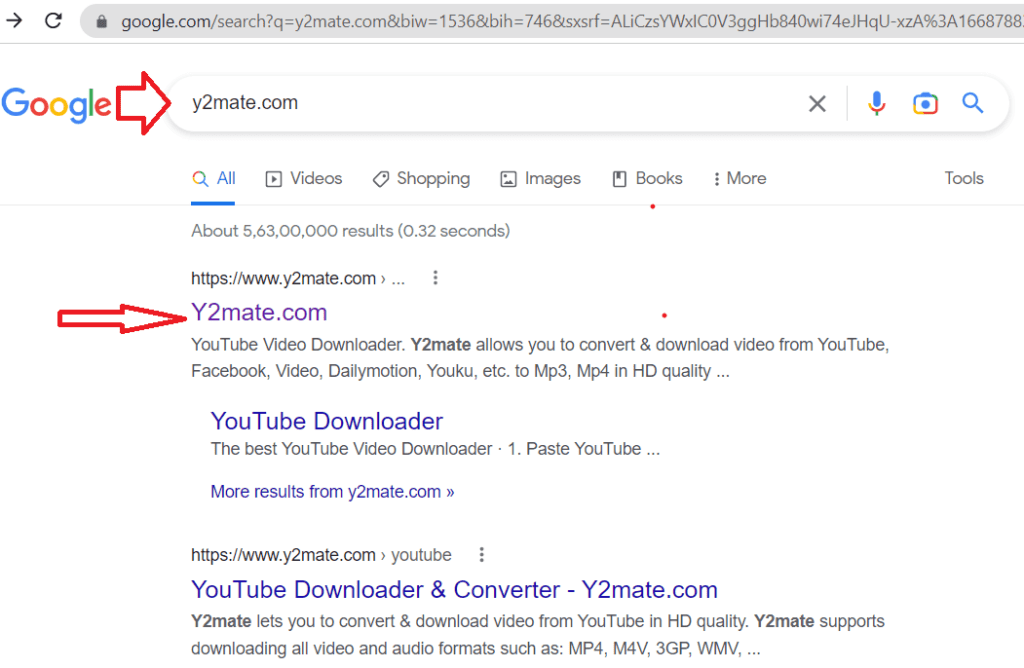 type y2mate.com on Google 1