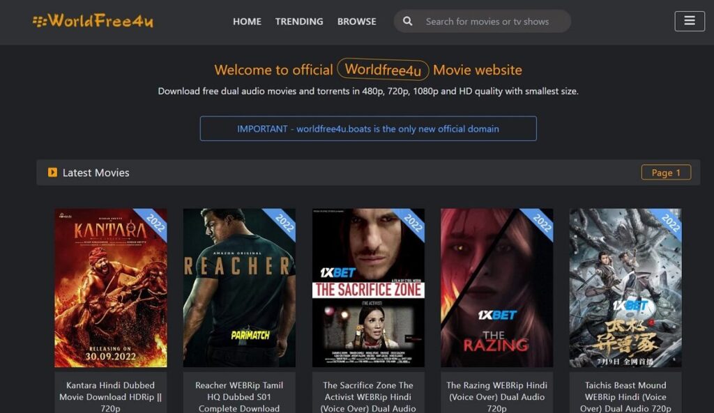 Worldfree4u - Latest Bollywood Hollywood Hindi Dubbed Movies Download