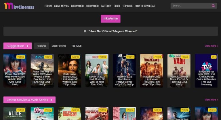 Mkvcinemas – Hindi Dubbed Hollywood Bollywood South Movies Download