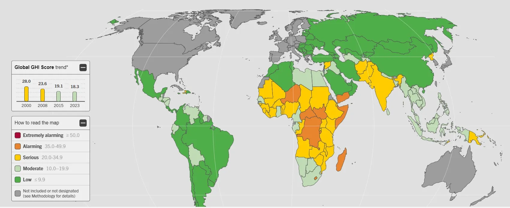 Global Hunger Index 2023 ranking graph